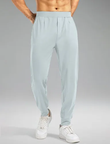Vista 2 de Pantalones deportivos para hombre con bolsillos con cremallera, pantalones deportivos elásticos para entrenamiento, gimnasio, golf, correr, casual