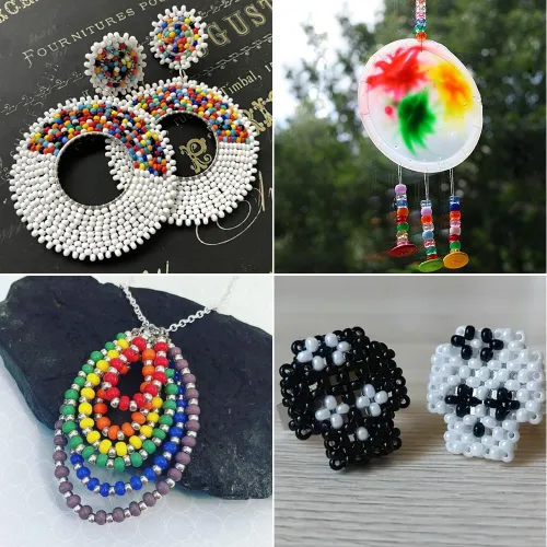 Vista 4 de Cuentas de poni, 4000 unidades, cuentas para pulseras, cuentas para el cabello, cuentas para hacer joyas, cuentas de plástico para manualidades