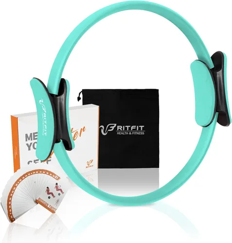 Vista 11 de RitFit Anillo circular de pilates – Círculo mágico de fitness de 14 pulgadas para tonificar muslos interiores y exteriores, guía de entrenamiento