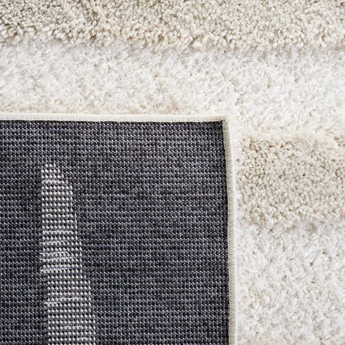 Vista 7 de SAFAVIEH Hi-Lo Shag Collection - Alfombra para pasillo, 2 pies 2 pulgadas x 8 pies, color beige, diseño moderno a rayas, no desprende pelusa