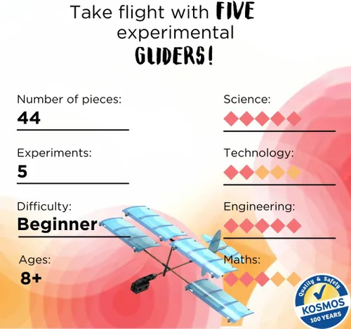 Vista 2 de Thames & Kosmos Kit de experimentos STEM de aviones ultraligeros Construye 5 planeadores Aprende cómo funcionan los aviones para mayores de 8