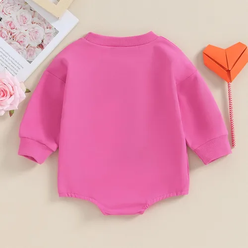 Vista 8 de Socutebabe Mameluco de burbujas para el día de San Valentín para bebé, niña y niño, diseño de corazón