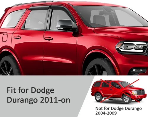 Vista 5 de Voron Glass Protectores de lluvia extra duraderos con cinta adhesiva para Dodge Durango 2011-2026, deflectores de ventana, viseras de ventana
