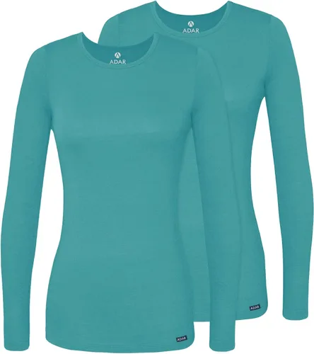 Vista 16 de Adar Underscrubs - Camiseta de manga larga para mujer, 2 unidades Azul marino