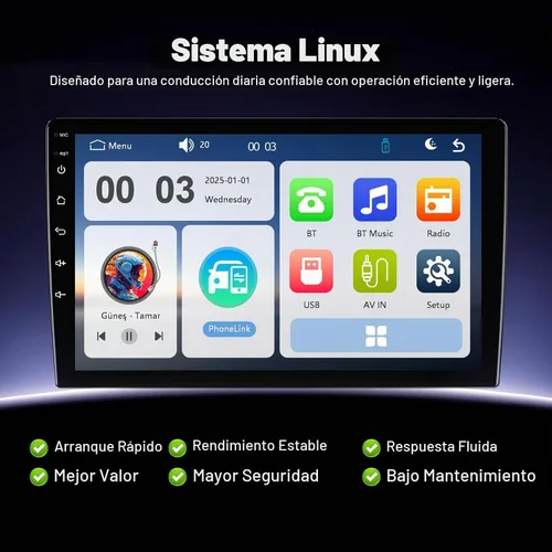 Vista 4 de Estéreo de coche Linux de 9 pulgadas para Honda CR-V CRV 2007-2011 Pantalla táctil IPS Radio de coche con Carplay y Android Auto Soporte Cámara