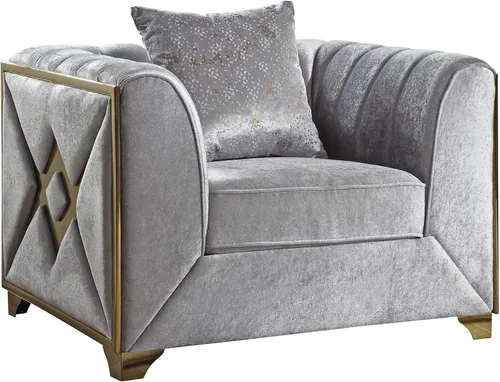 Vista 3 de Silla de estilo moderno en plata