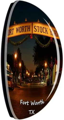 Vista 2 de Imán de nevera Fort Worth Stockyards Texas USA TX Travel Souvenir Collection para regalo, decoración del hogar, oficina, pizarra blanca