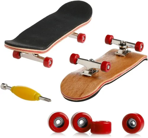 Vista 9 de Professional Mini Maple Wooden Fingerboards, 1 Pack (1Set/6Packs) 1Set Finger Skateboards, 5 Layers Maple Panel Mini Skateboards for Fingers