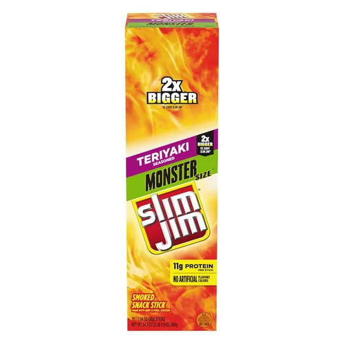 Vista 11 de Slim Jim Monster Smoked Jerky Sticks, sabor original, 1.94 onzas, 18