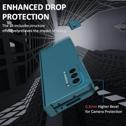 Vista 6 de Funda diseñada para Samsung Galaxy Z Fold 5 con protección de bisagra, funda rígida ultrafina de PC Fold 5 con protector de pantalla frontal, funda