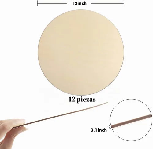 Vista 2 de 12 piezas de 12 pulgadas de círculos de madera para manualidades, rondas de madera en blanco sin terminar, rebanadas de madera cortadas