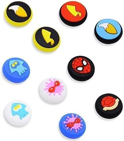 Vista 2 de Juego de palillos de silicona analógicos para palanca de mando de pulgar para Nintendo Switch NS Switch Lite Console Joy-Con Controller Thumbsticks