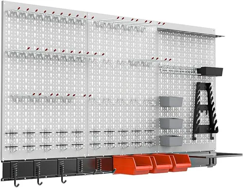 Vista 11 de TORACK - Sistema organizador de pared de metal de 24 x 48 pulgadas, kit de Negro