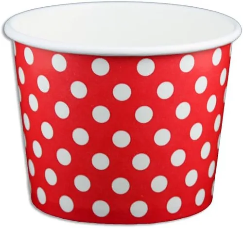 Vista 11 de Vasos de papel de yogur de 12 onzas, 1000 unidades (lunares - azul)