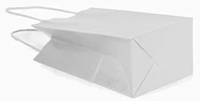 Vista 3 de 12 bolsas sólidas de papel Kraft, S, Blanco, 12