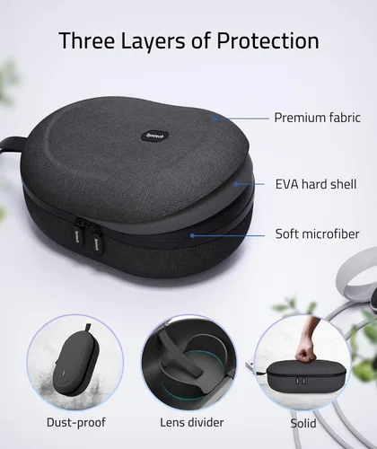 Vista 3 de Syntech Hard Carrying Case Compatible with OculusMeta Quest 3, Quest 2 Accessories VR Headset, Touch Controllers and Other Small Accessories