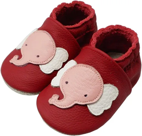 Vista 3 de YALION - Mocasines de cuero suave para bebés, niños y niñas, para gatear y dar sus primeros pasos