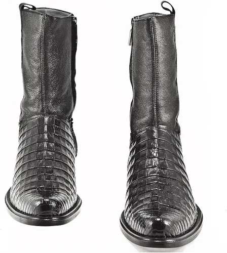 Vista 3 de Cuadra Botas de vestir con Cremallera Chocolate y Negro de 7 a 11, Negro, 10.5