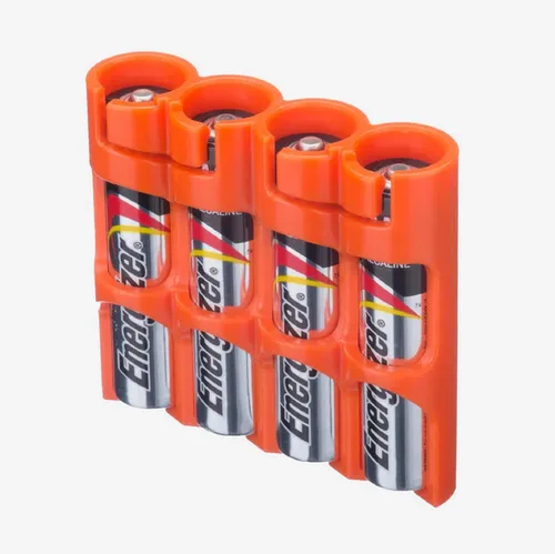 Vista 9 de Soporte de baterías AAA Storacell de Powerpax SlimLine, capacidad para 6 unidades, color naranja Negro