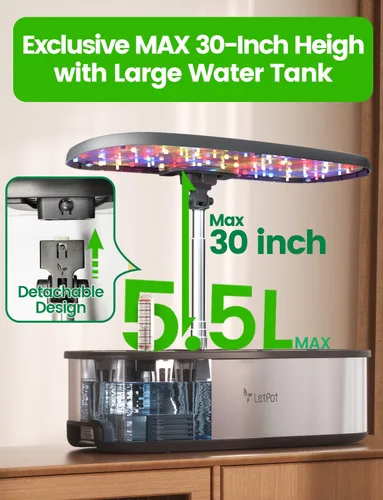 Vista 6 de Sistema de cultivo hidropónico LetPot LPH-SE, kit de jardín de hierbas inteligente de 12 cápsulas para interior, jardín interior, controlado por APP