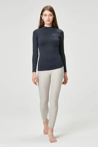 Vista 4 de DEVOPS - Paquete de 2 camisas de manga larga térmicas de cuello tortuga para mujer de comprensión, para usar debajo de la ropa