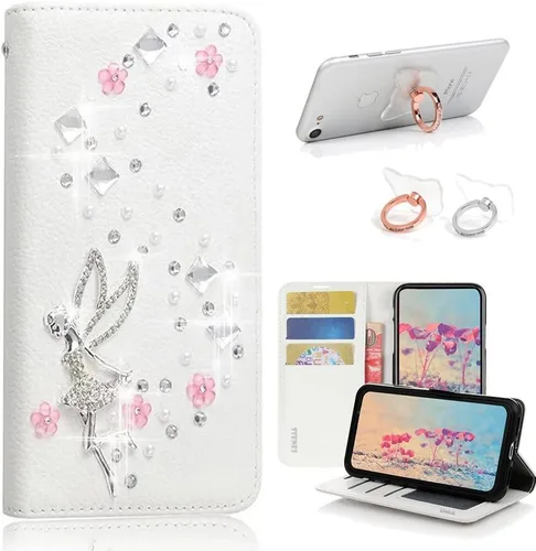 Vista 9 de Bling - Funda de piel con soporte para anillos, diseño 3D hecho a mano, 2 unidades, SBLDwRSSeries-14