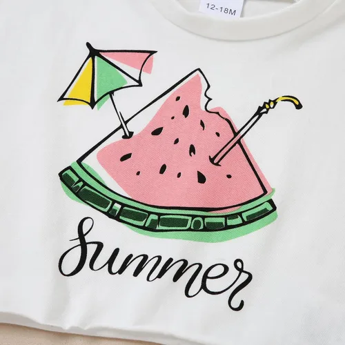 Vista 9 de YALLET Ropa de niña pequeña 2T 3T 4T 5T Niñas, manga corta impresión superior + pantalón 12, 18 24 meses, ropa de verano para bebé 1-5T