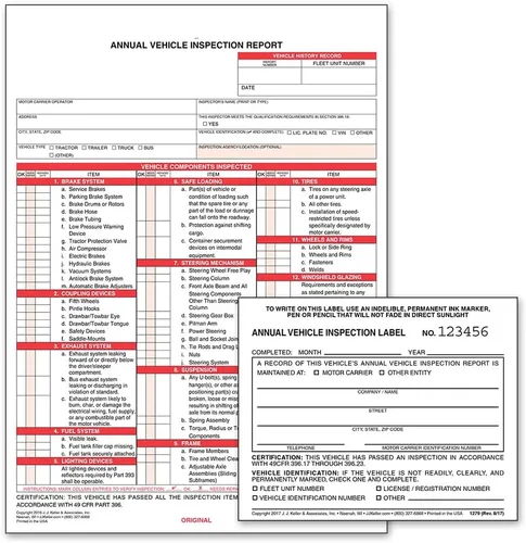 Vista 9 de Formulario y etiqueta del informe anual de inspección de vehículos de J. J