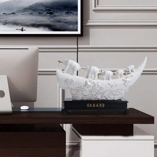 Vista 7 de Figuritas, estatuas de Feng Shui, figura de elefante de la suerte, decoración del hogar, regalo de inauguración de la casa, estatua de elefante