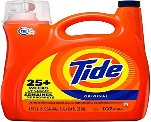 Vista 21 de Tide 13875CT Detergente líquido para ropa, original, botella de 25 onzas (caja de 6)