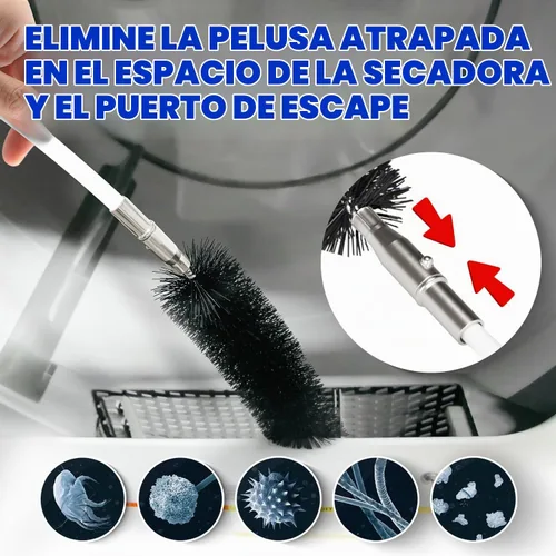 Vista 5 de Holikme Kit limpiador de ventilación de secadora de 32 pies, cepillo flexible mejorado para pelusa con accesorio de taladro, se extiende hasta 32