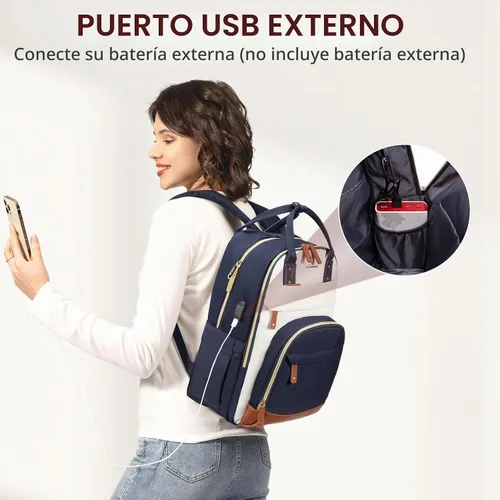 Vista 2 de LOVEVOOK Mochila para mujer, mochila para laptop de 15.6 pulgadas, mochilas escolares, bolsa antirrobo, bolsa antirrobo impermeable, para beige