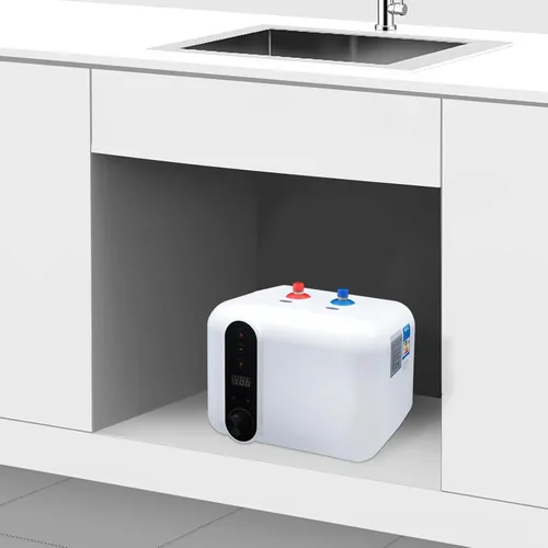Vista 3 de Calentador de agua instantáneo eléctrico de 110 V 1500 W, calentador de agua de tanque pequeño de 2.6 Gollon con pantalla digital, temperatura