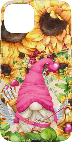 Vista 9 de Valentines Gnome in Cupid Costume for Women with Sunflower Case for iPhone 17