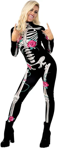 Vista 2 de Morph Disfraz de esqueleto para mujer disfraz de esqueleto para mujer disfraz de Halloween para mujer