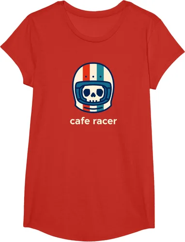 Vista 45 de Cafe Racer Moda Simple Casco Diseño Motocicleta Camiseta Negro
