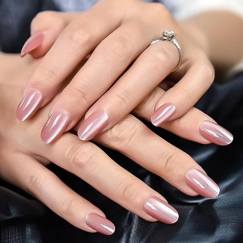 Vista 15 de Gelnails - Uñas postizas cortas a presión con punta francesa blanca, 30 Almendra francesa blanca