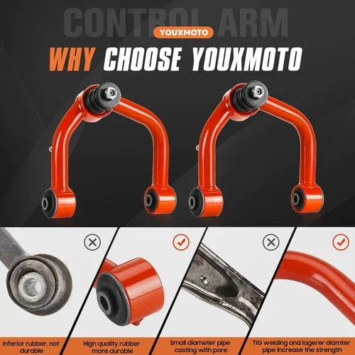 Vista 3 de Brazos de control superiores delanteros aptos para Toyota Tundra 2000-2006, para Sequoia 2001-2007, brazos de control ajustables de suspensión