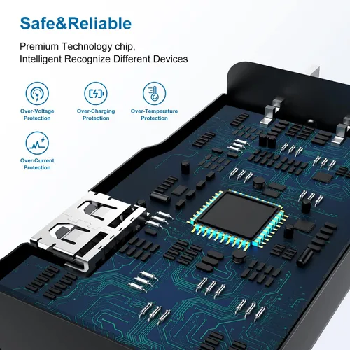 Vista 2 de Cargador tipo C de carga rápida, paquete de 2 bloques de carga USB C Android para teléfono y cable de carga de 3 pies, para Samsung Galaxy S8/S9/S10