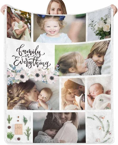 Vista 20 de D-Story Manta personalizada con fotos con cualquier texto - Mantas con imágenes personalizadas para Navidad, cumpleaños, regalos para parejas