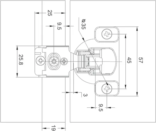 Vista 7 de East West Hardware Bisagras superpuestas para puerta de gabinete de cierre suave de 5/8 pulgadas, compactas de cierre suave (paquete de 1)