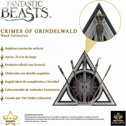 Vista 3 de The Noble Collection Crimes of Grindelwald - Juego de varitas coleccionistas
