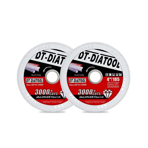 Vista 11 de DT-DIATOOL Ruedas de corte de diamante de 4 x 7/8 "para cuchillas de corte de metal de acero y hierro para amoladora angular