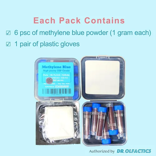 Vista 4 de Polvo azul de metileno 0.21 oz (grado USP 99+%) Probado por terceros - Preparar 20.3 fl oz de solución al 1% [Paquete económico 2026]