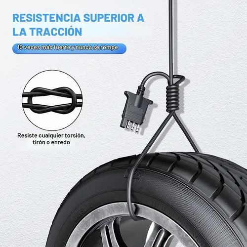 Vista 9 de MECMO Cable de extensión de cable plano de 4 pines para remolque de 5 pies, conector de 4 vías para el lado del vehículo y el lado del remolque
