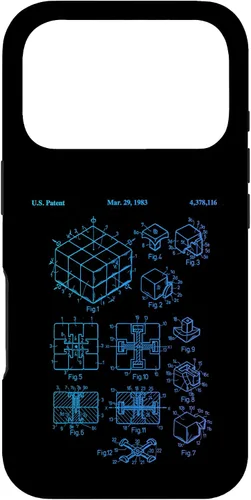 Vista 30 de Carcasa de matemáticas retro para iPhone 16 de cubo de rompecabezas competitivo Rubik Patent Speed Cubing