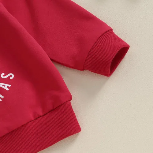 Vista 5 de LIOMENGZI Conjunto de ropa de Navidad para bebé niño y niña, camisa larga, sudadera de Papá Noel, para otoño y Navidad
