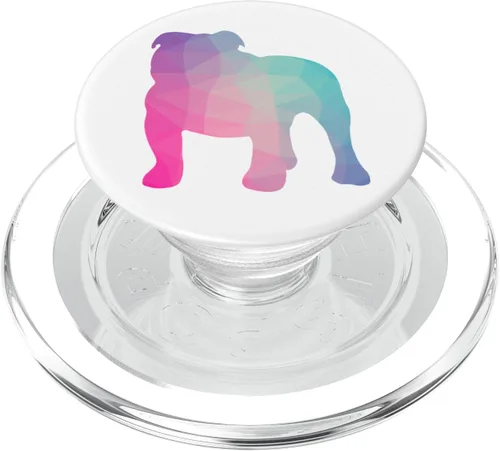 Vista 7 de English Bulldog Poly Geometric Graphic Dog Love - PopSockets Grip and Stand for Phones and Tablets