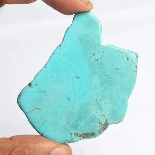 Vista 2 de GEMHUB Losa auténtica de turquesa natural pura de 217.50 quilates sin cortar azul turquesa cristal azul turquesa piedra suelta, Gema, Arizona - azul