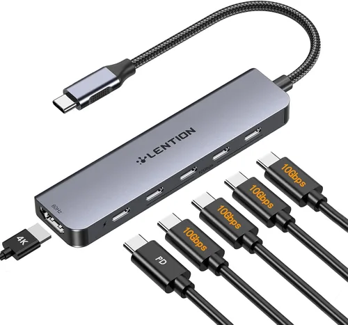 Vista 13 de LENTION USB-C Hub, 4K@60Hz HDMI, 100W PD, 2 USB-C, 2 USB 3.0, Card Reader